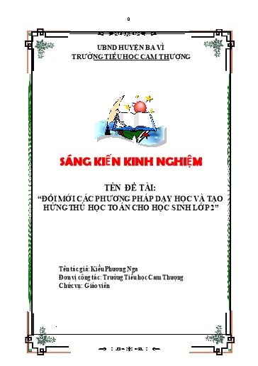 Sáng kiến kinh nghiệm Đổi mới các phương pháp dạy học và tạo hứng thú học toán cho học sinh Lớp 2 theo bộ sách Cánh diều