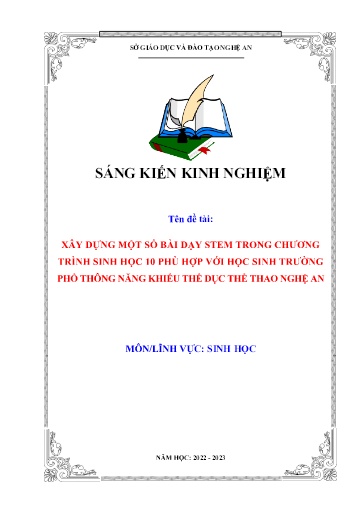 Sáng kiến kinh nghiệm Giáo dục Stem chủ đề “Nước lau sàn nhà Soda hương sả chanh vì sức khỏe cộng đồng“