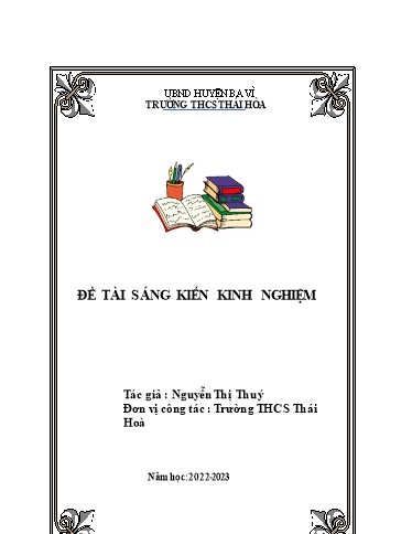 Sáng kiến kinh nghiệm Rèn kĩ năng làm bài nghị luận xã hội cho học sinh Lớp 9