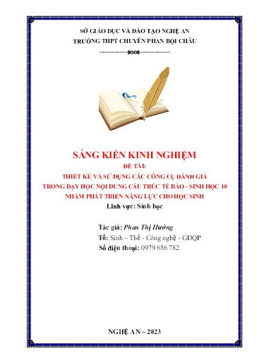 Sáng kiến kinh nghiệm Thiết kế và sử dụng các công cụ đánh giá trong dạy học nội dung cấu trúc tế bào – Sinh học 10 nhằm phát triển năng lực cho học sinh