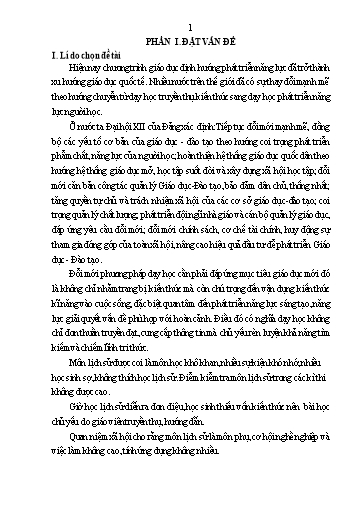 Sáng kiến kinh nghiệm Sử dụng phương pháp đóng vai trong dạy học Lịch sử nhằm tạo hứng thú học tập cho học sinh ở trường THCS